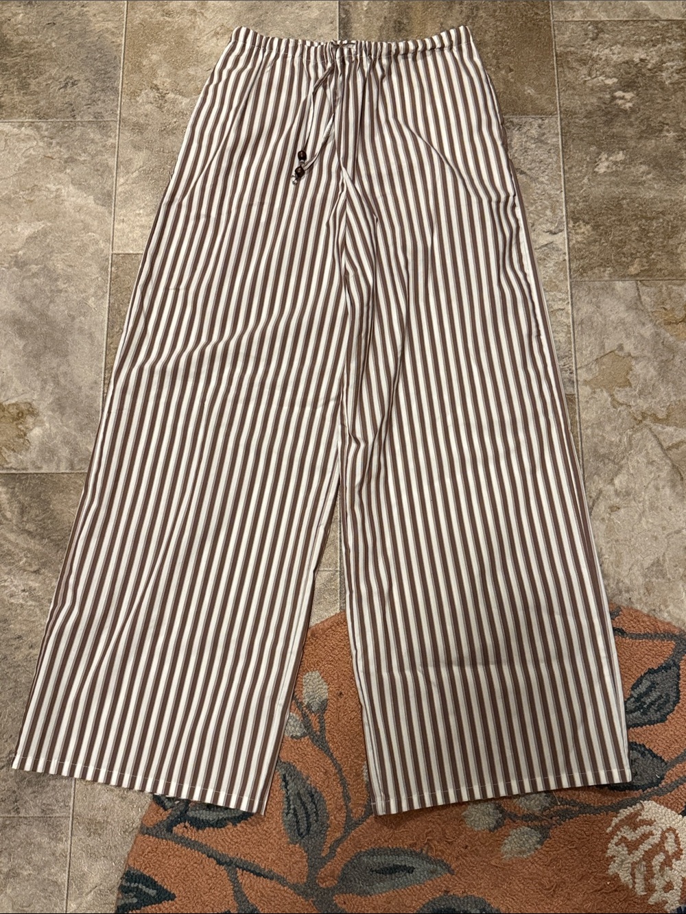 Christian Lacroix Brown & White Striped Pants